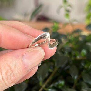 Minimalist Sterling Silver Open Wave Ring